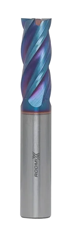Концевая фреза с плоским торцом 4 зуба, HRC 65, Nano Blue 6х15х50