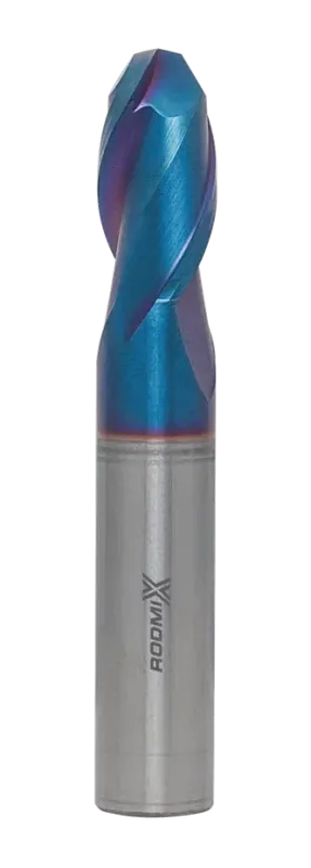 Концевая сферическая фреза 4 зуба, HRC 65, Nano Blue, удлиненная 10х20х150 R5
