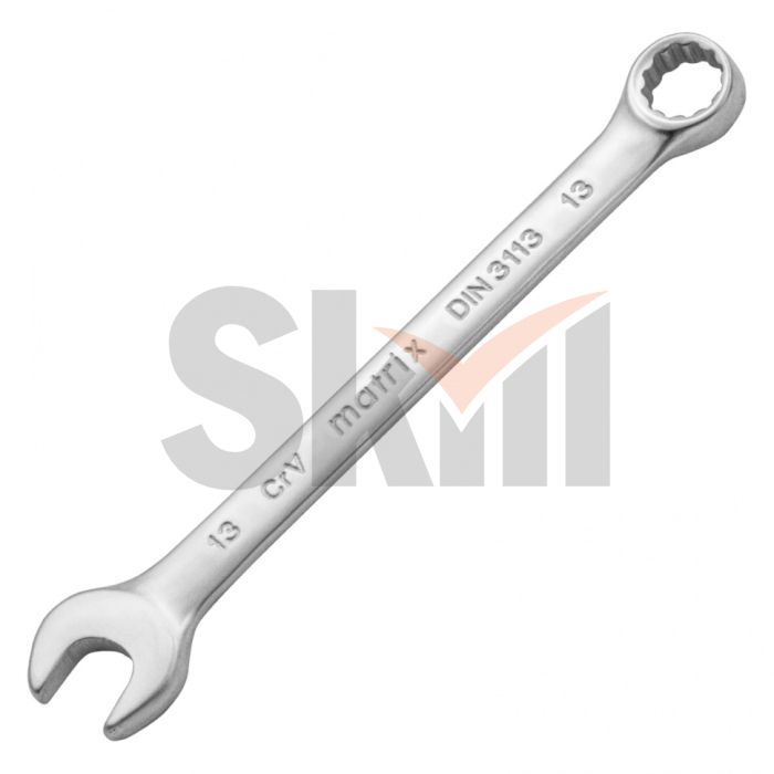 Ключ комбинированный, 13 мм, CrV, матовый хром Matrix