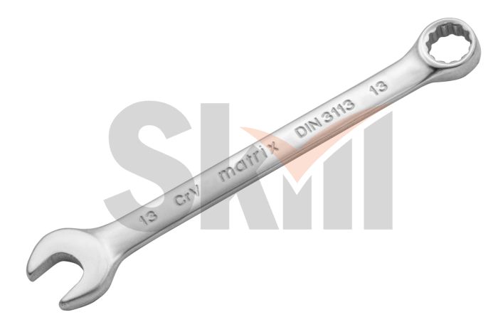 Ключ комбинированный, 13 мм, CrV, матовый хром Matrix