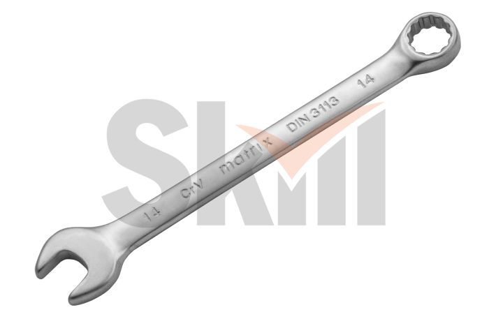 Ключ комбинированный, 14 мм, CrV, матовый хром Matrix