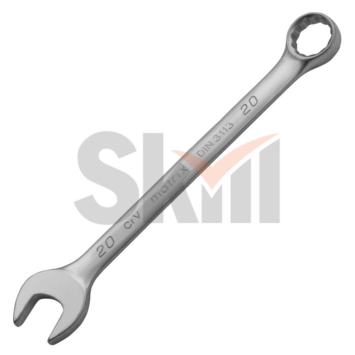 Ключ комбинированный, 20 мм, CrV, матовый хром Matrix