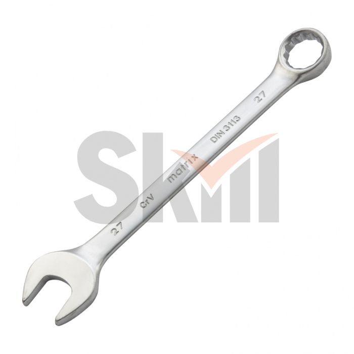 Ключ комбинированный, 27 мм, CrV, матовый хром Matrix