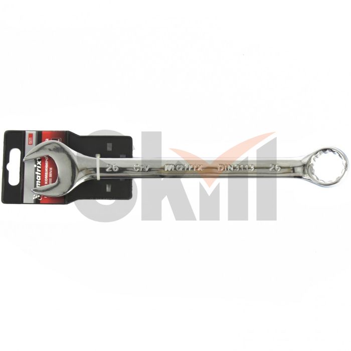 Ключ комбинированный, 26 мм, CrV, полированный хром Matrix