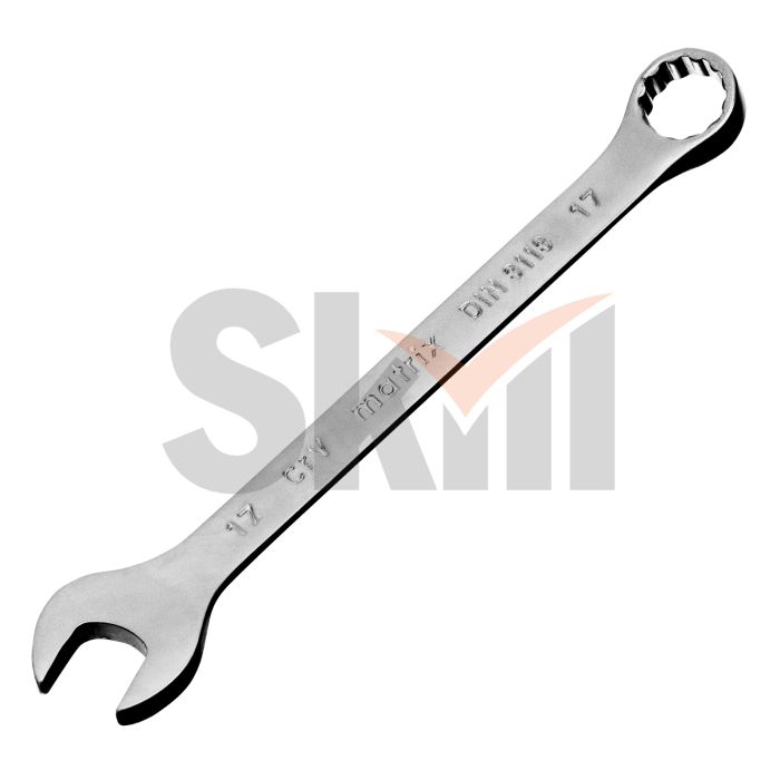 Ключ комбинированный, 17 мм, CrV, матовый хром Matrix