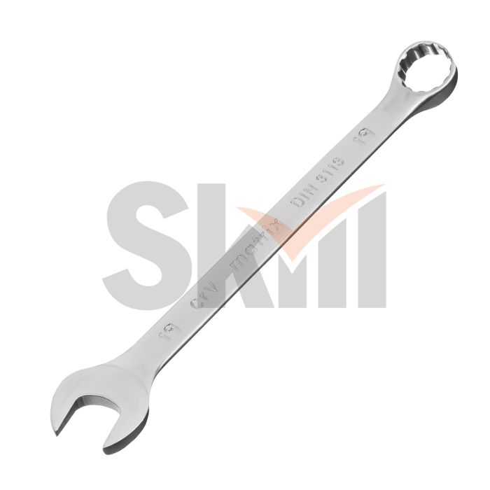 Ключ комбинированный, 19 мм, CrV, матовый хром Matrix