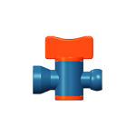 Вентиль запорный для подачи СОЖ 1/2" синий