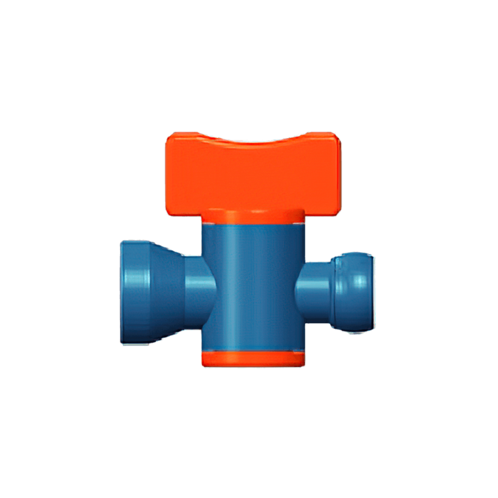 Вентиль запорный для подачи СОЖ 1/2" синий