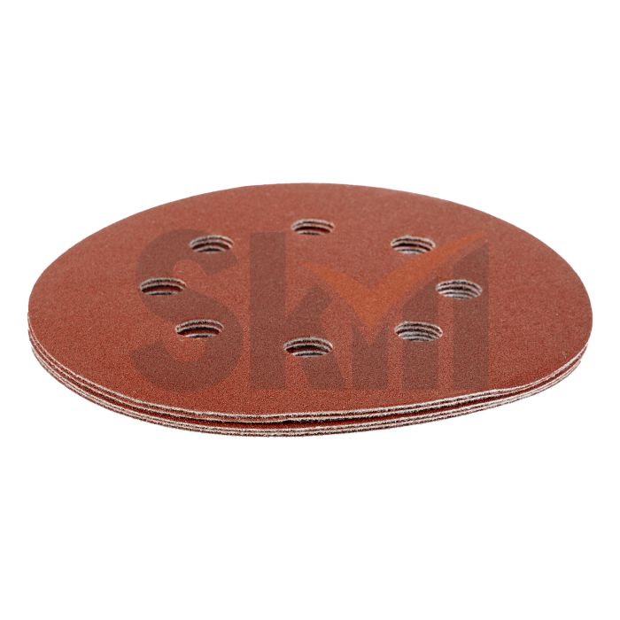 Круг абразивный на ворсовой подложке под "липучку", перфорированный, P 150, 125 мм, 5 шт.// Matrix