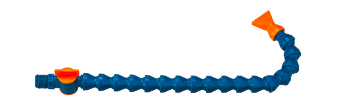 Трубка гибкая для подачи СОЖ 1/2" в сборе с запорным вентилем G1/2, плоское сопло