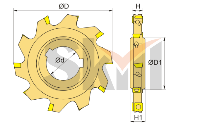 PT01.06J32.100.14.H10 Фреза дисковая со сменными пластинами