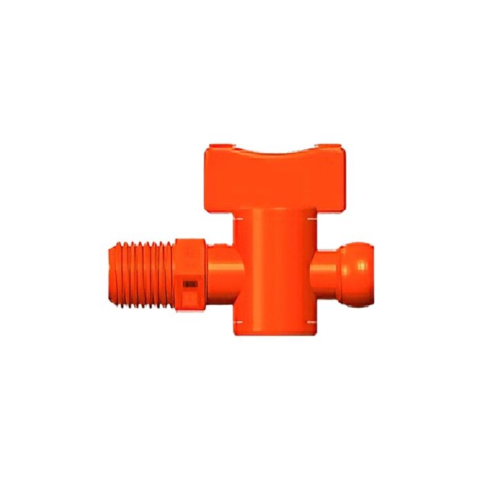 Вентиль запорный резьбовой для подачи СОЖ 1/4" - G1/4 оранжевый