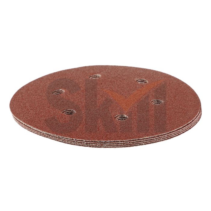 Круг абразивный на ворсовой подложке под "липучку", перфорированный, P 80, 150 мм, 5 шт.// Matrix
