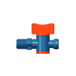 Вентиль запорный резьбовой для подачи СОЖ 1/4" - G1/4 синий