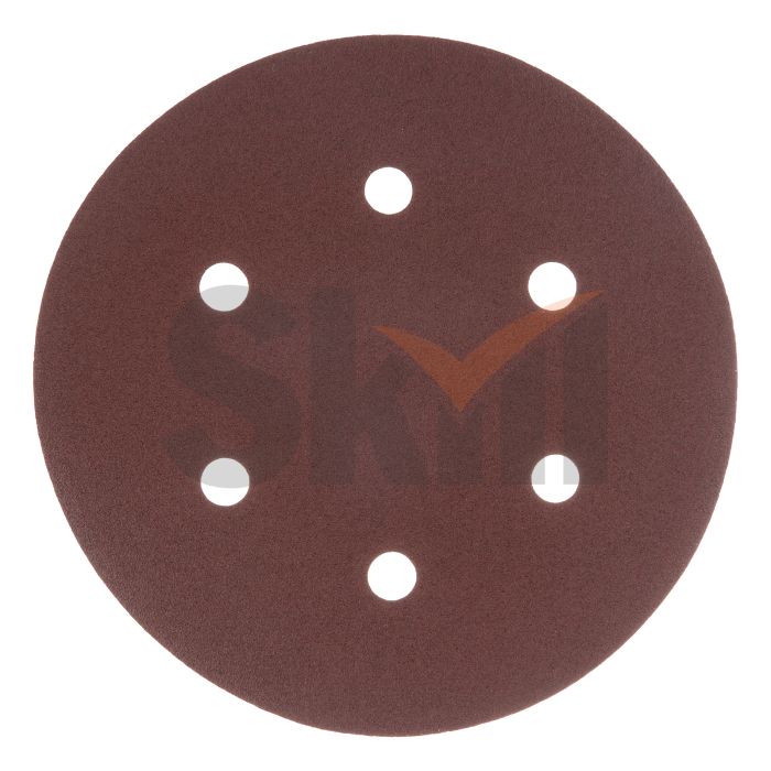 Круг абразивный на ворсовой подложке под "липучку", перфорированный, P 100, 150 мм, 5 шт.// Matrix