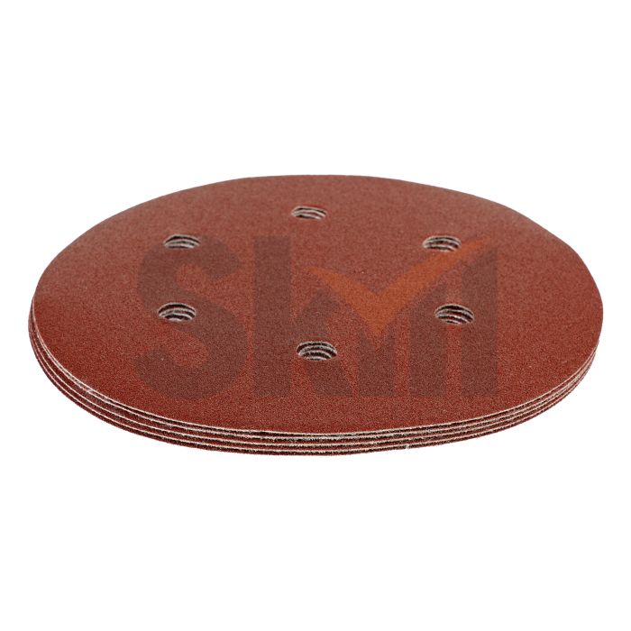 Круг абразивный на ворсовой подложке под "липучку", перфорированный, P 220, 150 мм, 5 шт.// Matrix