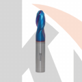 Концевая сферическая фреза 2 зуба, HRC 65, Nano Blue, удлиненная 4х8х75 R2