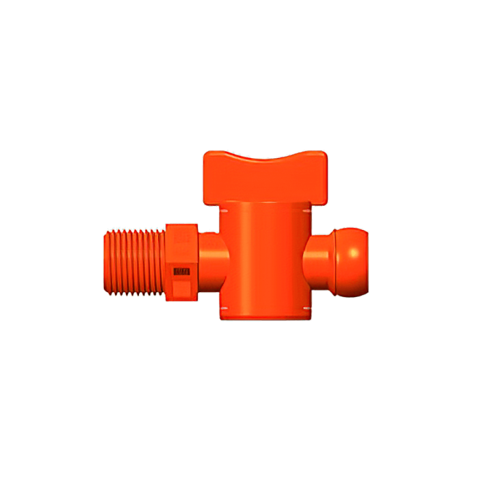 Вентиль запорный резьбовой для подачи СОЖ 3/8" - G3/8 оранжевый