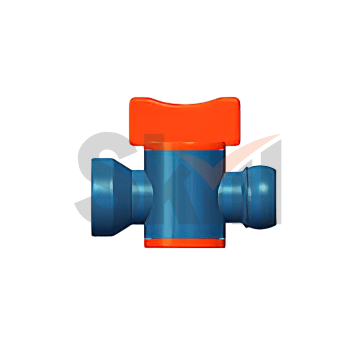 Вентиль запорный для подачи СОЖ 3/8" синий