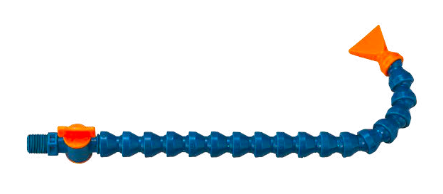 Трубка для подачи СОЖ 3/8" в сборе с запорным вентилем G3/8, плоское сопло