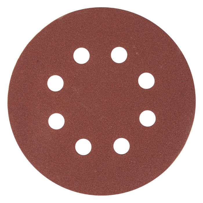 Круг абразивный на ворсовой подложке под "липучку", перфорированный, P 180, 125 мм, 5 шт.// Matrix