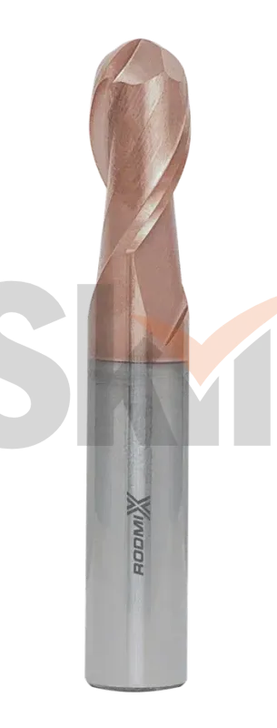 Концевая сферическая фреза 2 зуба, HRC 55, TiSiN 16x32x100 R8