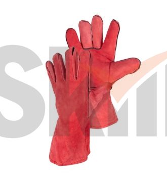 Краги спилковые красные (пр-во Foxweld)