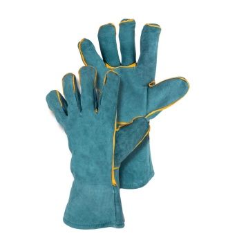 Краги спилковые зелёные (пр-во Foxweld)