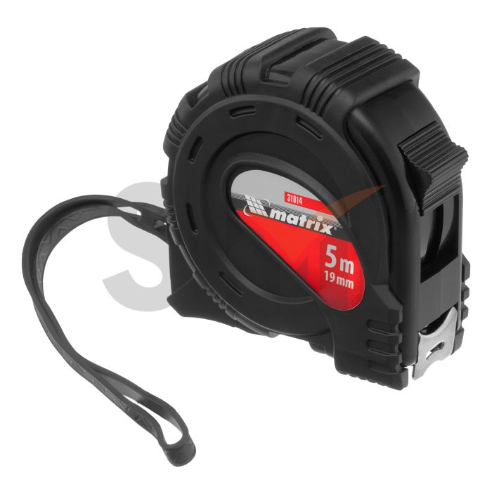 Рулетка Black, 5 м х 19 мм, обрезиненный корпус// Matrix