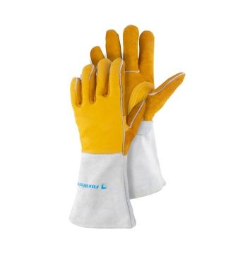 Краги спилковые водоотталкивающие "Защита" (артикул 10-2750L, пр-во FoxWeld/КНР)