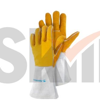 Краги спилковые водоотталкивающие "Защита" (артикул 10-2750L, пр-во FoxWeld/КНР)