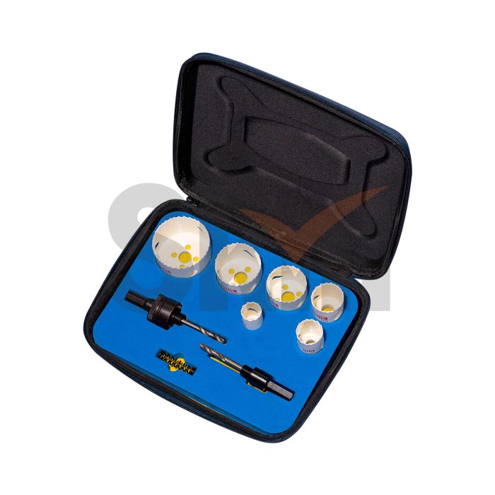 Набор коронок HSS M42, 4/6 TPI, перемен. шаг, высота 41 мм (22/29/35/44/51/64)+адаптеры (RX2R/RX3/RX