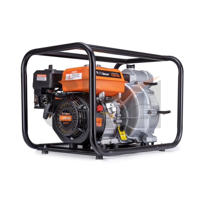 Мотопомпа бензиновая FoxWeld 1350T80 для грязной воды