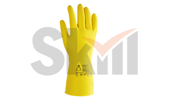 Химические перчатки из латекса Atom Universal с хлопковым напылением - L