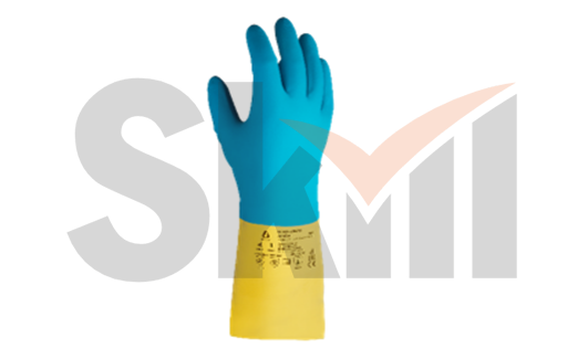 Химические перчатки из смеси неопрена и латекса Atom Duo с хлопковым напылением - M