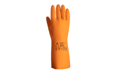 Химические перчатки из латекса Atom Comfort с хлопковым напылением - XXL