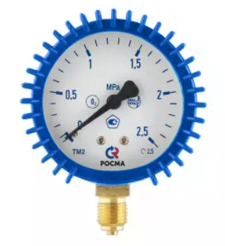 Манометр 2,5 МПа, ⌀63 мм, G1/4, кислород