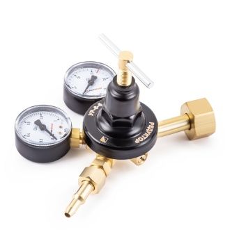 Редуктор УР-6-5 (углекислотный, 2 манометра, ЛАТУНЬ)