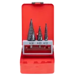 Набор из 3 шт ступенчатых сверл со спиральной канавкой HSS M2  4-12, 4-20, 4-30