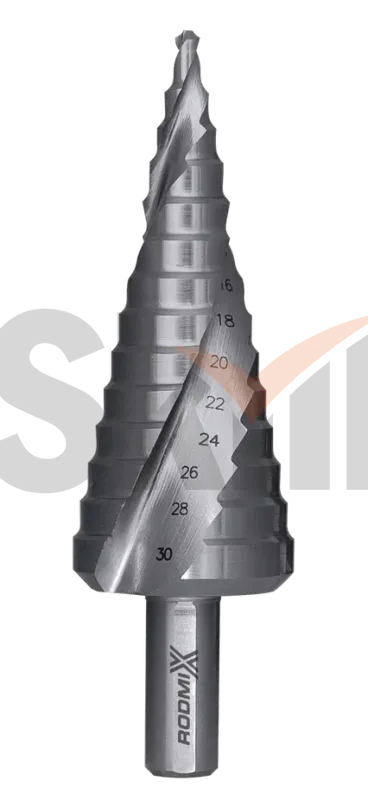 Ступенчатое сверло  со спиральной канавкой HSS M2, 9 ступеней 4-20 мм