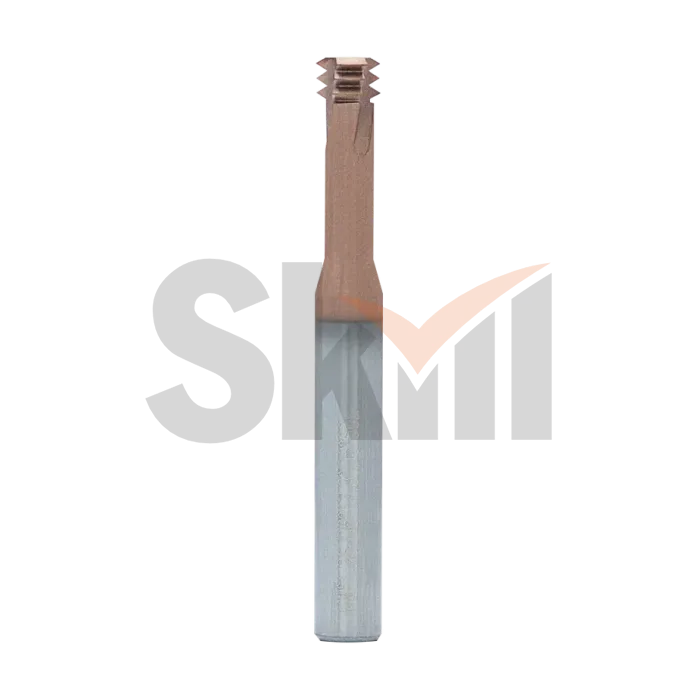 Резьбовая твердосплавная фреза с укороченной режущей частью,  HRC 55, TiSiN М5х0,8