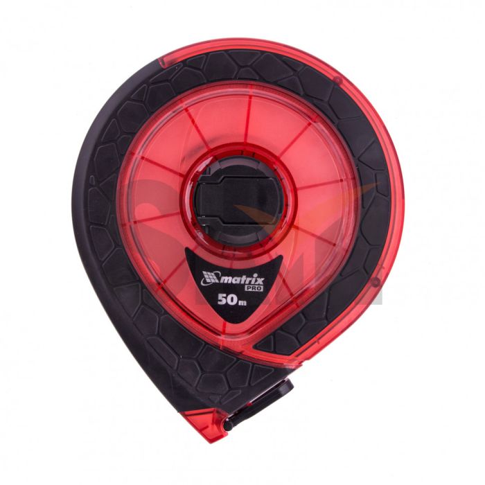 Рулетка геодезическая 50 м х 15 мм, закр. корп., фибергласс. лента, двухст. шкала, PRO// Matrix