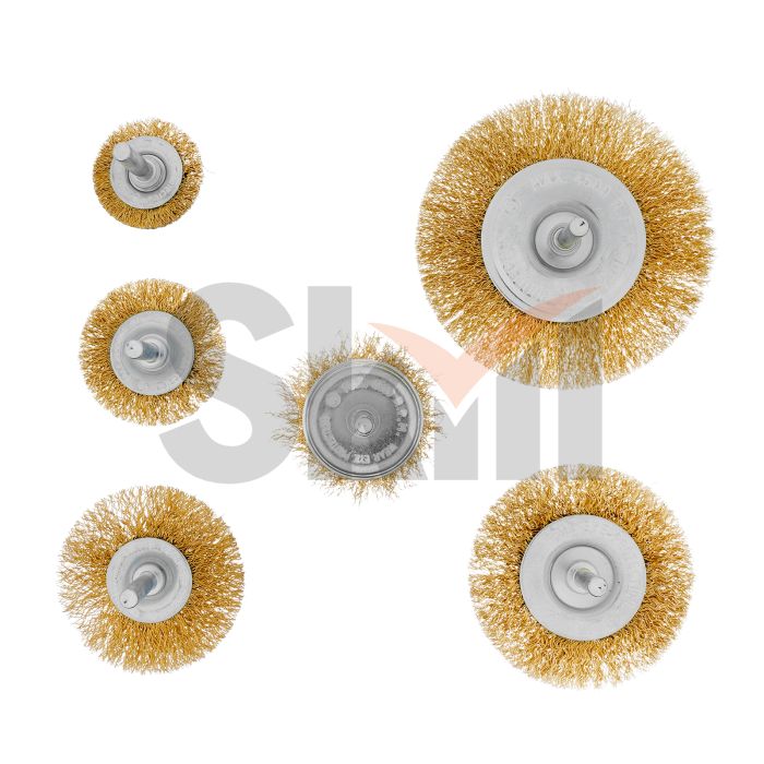 Набор щеток для дрели, 6 шт, 5 плоских 40-50-65-75-100 мм + 1 "чашка" 50 мм, со шпильками Matrix