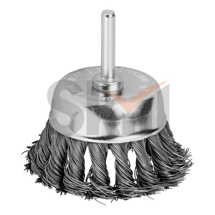 Щетка для дрели, 65 мм, "чашка" со шпилькой, крученая металлическая проволока Matrix