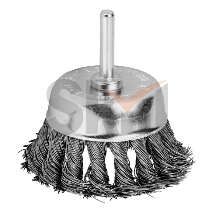 Щетка для дрели, 75 мм, "чашка" со шпилькой, крученая металлическая проволока Matrix