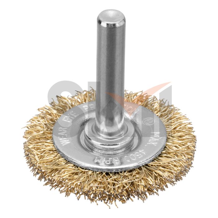 Щетка для дрели, 40 мм, плоская со шпилькой, латунированная витая проволока Matrix