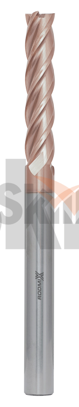 Концевая фреза с плоским торцом 2 зуба, HRC 45, TiSiN, удлиненная 8х28х75