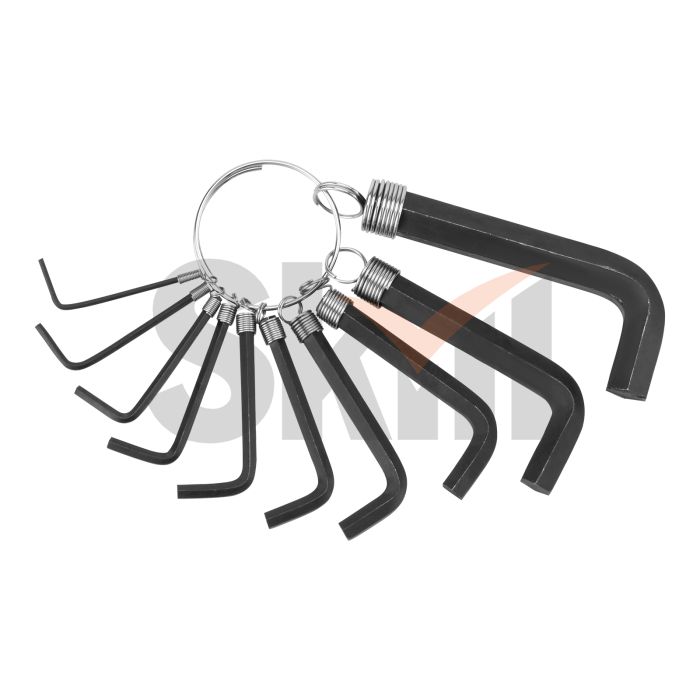 Набор ключей имбусовых HEX, 1.5-10 мм, CrV, 10 шт, оксидированные, на кольце Sparta