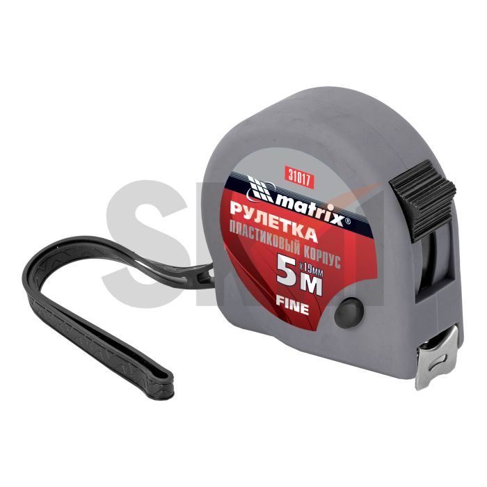 Рулетка Fine, 5 м х 19 мм, пластиковый корпус// Matrix
