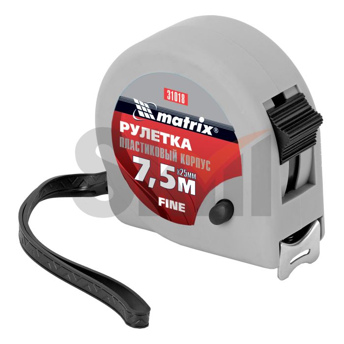 Рулетка Fine, 7,5 м х 25 мм, пластиковый корпус// Matrix
